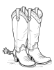 Cowboy boots and spurs coloring page