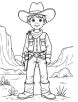 Cowboy in the wild west coloring page