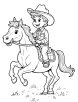 Cowboy riding a horse coloring page