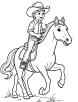 Cowboy riding a horse coloring page