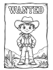 Cowboy wanted poster coloring page