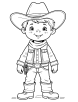 Cowboy with a hat coloring page