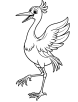 Crane bird dancing coloring page 2