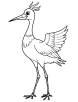 Crane bird dancing coloring page