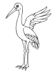 Crane bird ready to fly coloring page