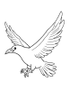 Crow flying in the sky coloring page