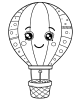 Hot Air Balloon Coloring Page