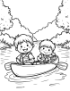 Cute kayak coloring page