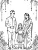 Deepawali celebration with family coloring page