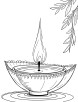 Deepawali diya coloring page