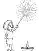 Diwali celebration with fireworks coloring page