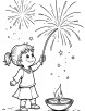 Diwali fireworks coloring page