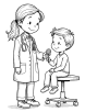 Doctor and patient coloring page