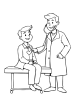 Doctor checking heartbeat coloring page