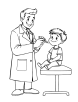 Doctor giving vaccine coloring page