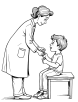 Doctor treating child coloring page 2