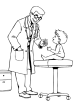 Doctor treating child coloring page