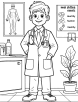 Doctor with stethoscope coloring page 2