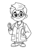 Doctor with stethoscope coloring page