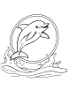 Dolphin jumping through a hoop coloring page 2