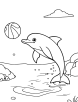 Dolphin playing with a beach ball coloring page