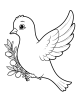 Dove holding an olive branch coloring page