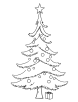 Easy Christmas tree coloring page