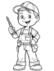 Electrician with tools coloring page