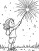 Enjoying fireworks coloring page