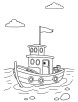 Exploration boat coloring page