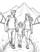 Family hikes coloring page