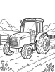 Farm scene tractor coloring page