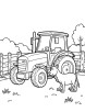 Farm animal around tractor coloring page