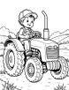 Farmer driving a tractor coloring page