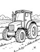 Farming equipped tractor coloring page