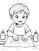 Finger painting coloring page 