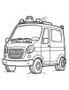 Firefighter ambulance coloring page