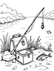 Fishing gear coloring page