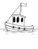 Flat bottomed boat coloring page