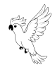 Flying cockatoo coloring page