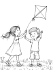 Flying kite coloring page 2