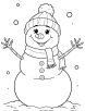 Friendly snowman coloring page