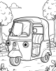 Auto Rickshaw Coloring Page