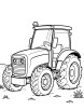 Tractor in garden coloring page