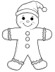 Gingerbread man with buttons coloring page