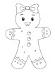 Gingerbread man with ribbon coloring page