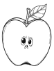 Half apple coloring page