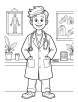 Happy doctor coloring page