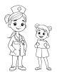 Doctor and Nurse Coloring Page