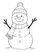 Happy snowman coloring page